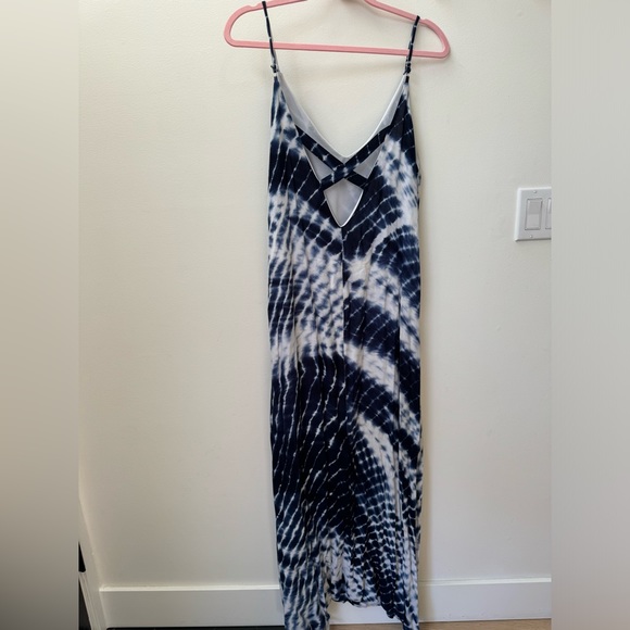 Crescent, navy blue and white tie dye maxi dress, size: medium - Picture 4 of 5
